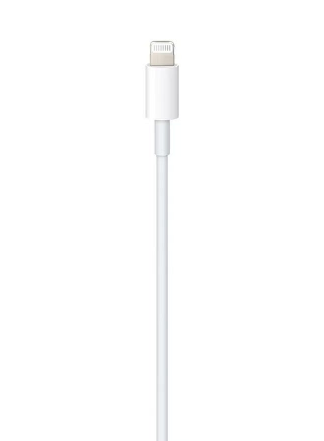 كابل USB-C إلى Lightning بطول 1 متر – أبيض – يدعم شحن سريع حتى 30 واط