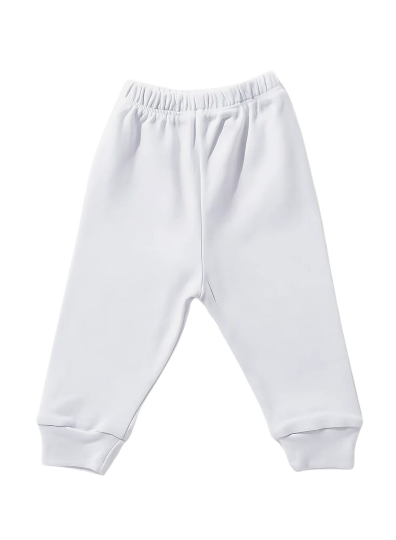 Pluto Pack of 3 White Cotton Pants for Baby - Image 2