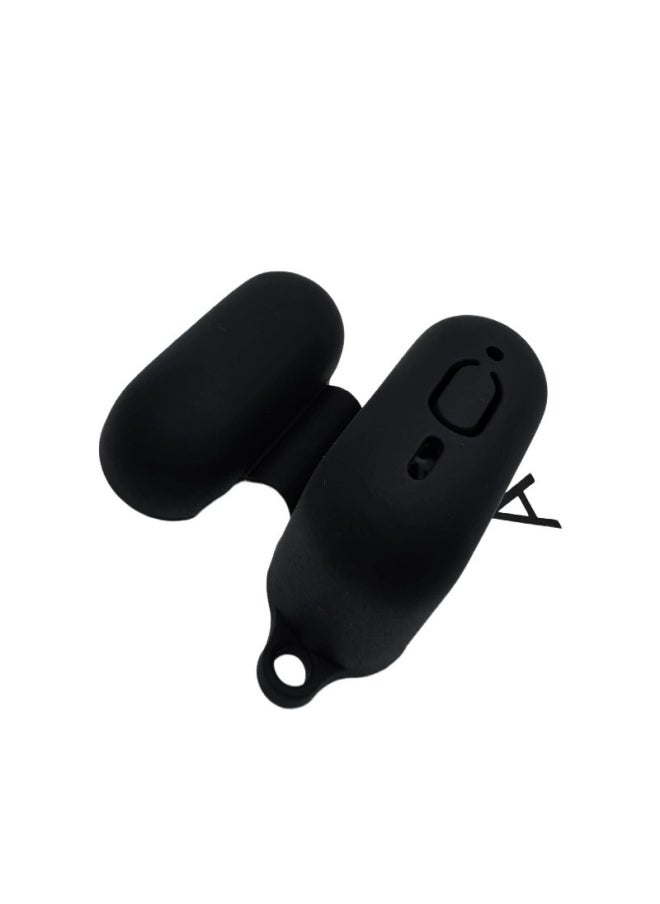 Generic - Suitable For Apple Headphone Protective Case Silicone Solid Color Protective Case Headphone Case Wireless Bluetooth Headphone Case-Color:Black (board Buckle + Pearlescent Bag Packaging)-Model:airpods 3 - Image 1