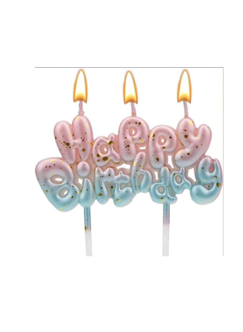 1 pc New Unique Letter Pattern Happy Birthday Galaxy Gradient Color Birthday Candle Romantic Atmosphere Decoration for Birthday Cake, Baking, Party  - Image 1
