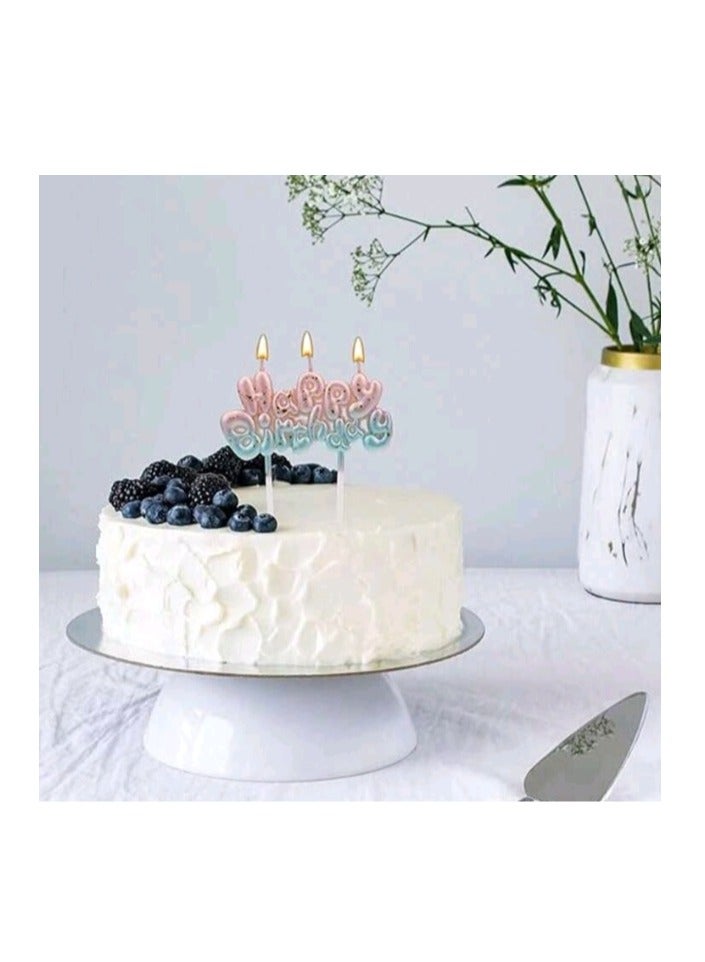 1 pc New Unique Letter Pattern Happy Birthday Galaxy Gradient Color Birthday Candle Romantic Atmosphere Decoration for Birthday Cake, Baking, Party  - Image 2