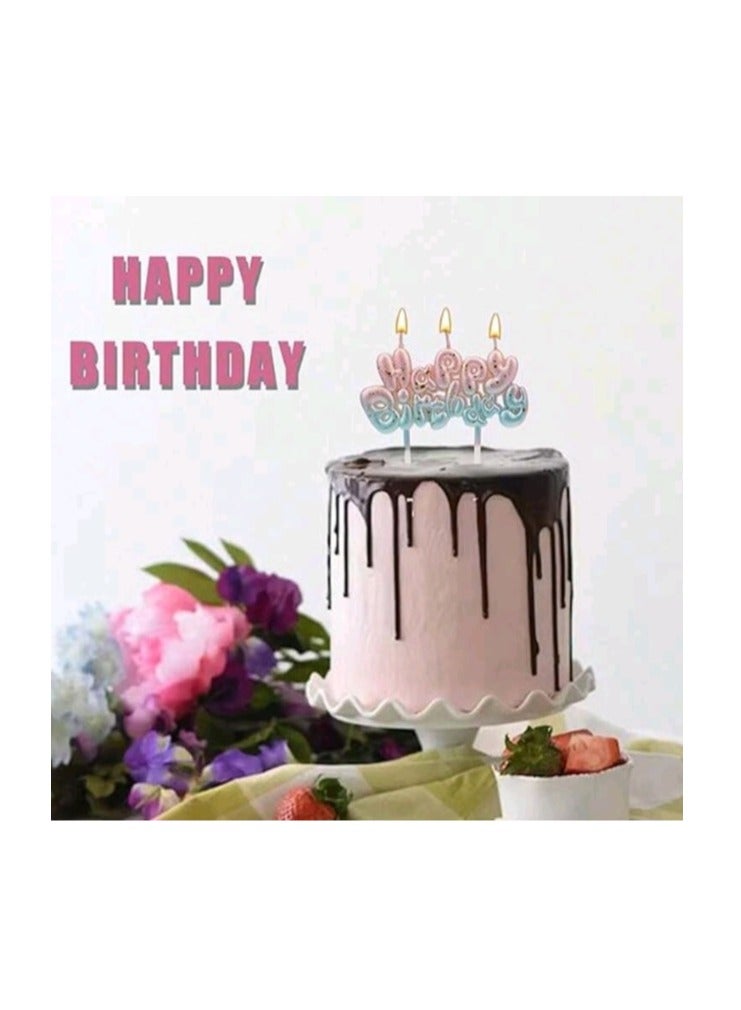 1 pc New Unique Letter Pattern Happy Birthday Galaxy Gradient Color Birthday Candle Romantic Atmosphere Decoration for Birthday Cake, Baking, Party  - Image 5