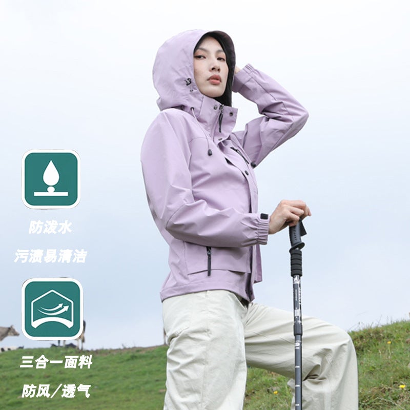 Generic Womens Lightweight Windbreaker Jacket female lilac - Image 3