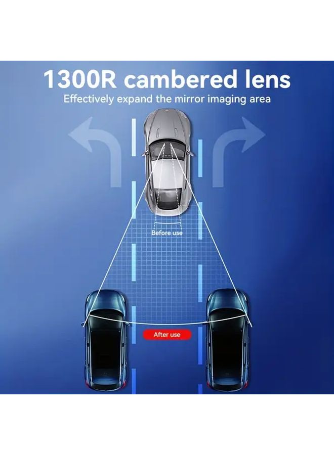 Black Clip On Panoramic Rearview Mirror Wide Angle Convex Lens Reduces Blind Spots Enhances Driving Safety - Image 5
