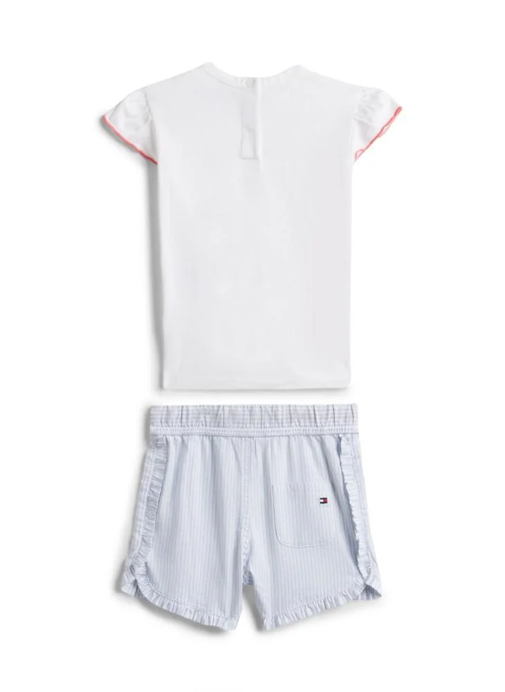 تومي هيلفيغر طقم تي شيرت برقبة دائرية وشورت إيثاكا للأطفال