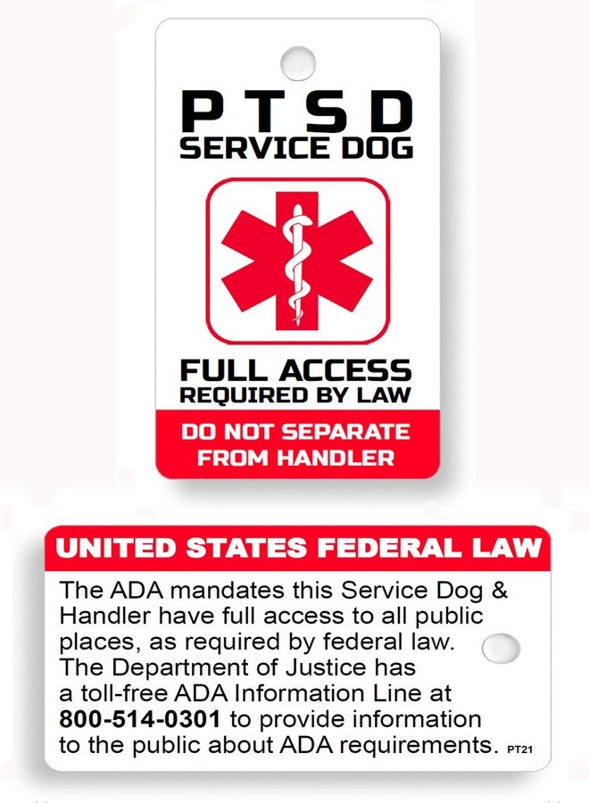 Just 4 Paws مفتاح أو طوق من مادة PVC للكلاب المساعدة المصابة باضطراب ما بعد الصدمة من Just 4 Paws لحيوانات الخدمة المصابة باضطراب ما بعد الصدمة وفقًا لقانون الأمريكيين ذوي الإعاقة (PT21) - Image 2