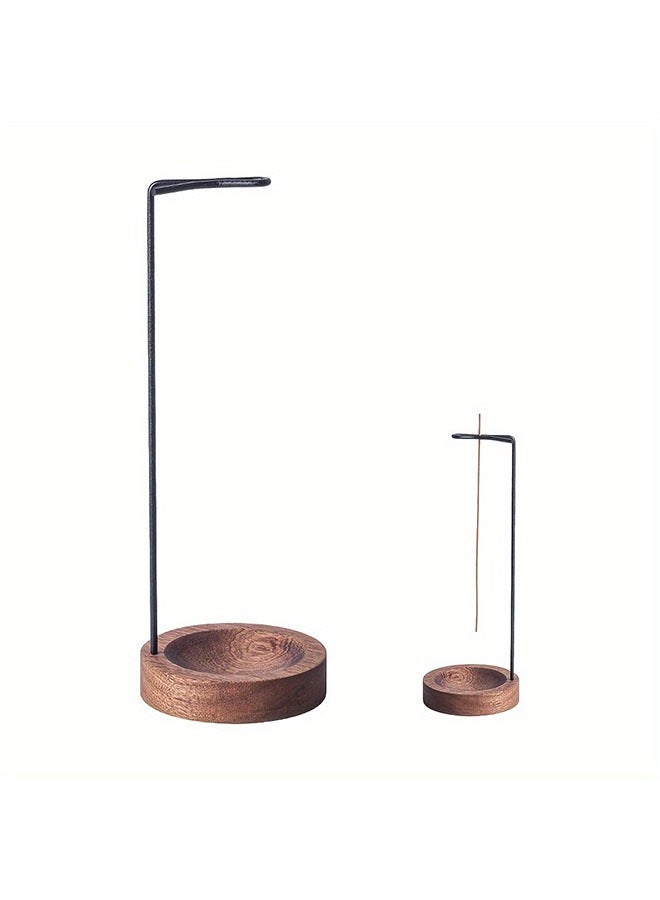 حامل البخور، تصميم متعدد الأغراض خشبي مبخرة رماد مع حامل عصا البخور لديكور المنزل واليوجا والمنتجعات الصحية (خشب الجوز) - Image 1