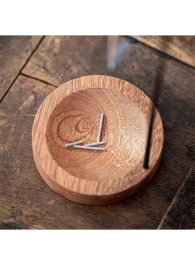 حامل البخور، تصميم متعدد الأغراض خشبي مبخرة رماد مع حامل عصا البخور لديكور المنزل واليوجا والمنتجعات الصحية (خشب الجوز) - Image 5