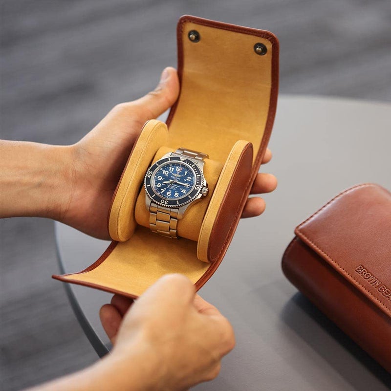 BROWN BEAR Genuine Leather Watch Box Organizer For Men And Women, Watch box Case - Single Storage And Organizer, Brown - Image 2