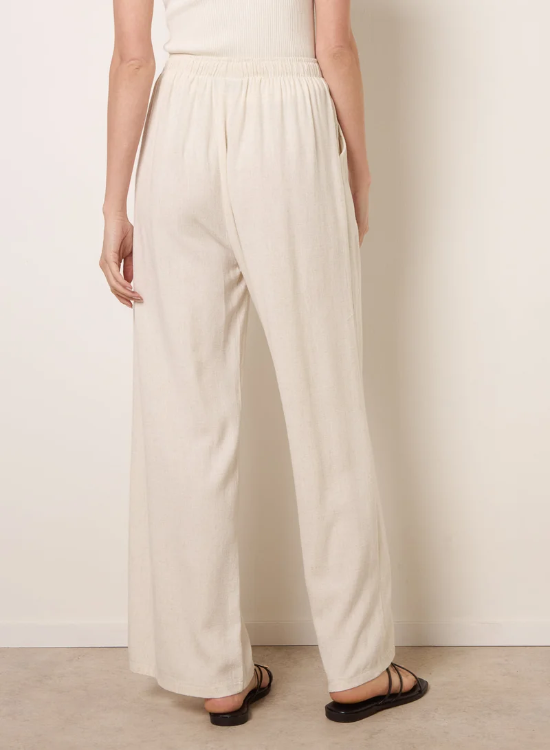 بلو فانيلا Linen-Blend Drawstring Trousers