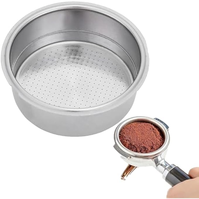 غنافوتو سلة فلتر قهوة مقاس 51 مم من الفولاذ المقاوم للصدأ بطبقتين وفلتر قهوة مضغوط وفلتر قهوة قابل لإعادة الاستخدام بكوب مزدوج - Image 1