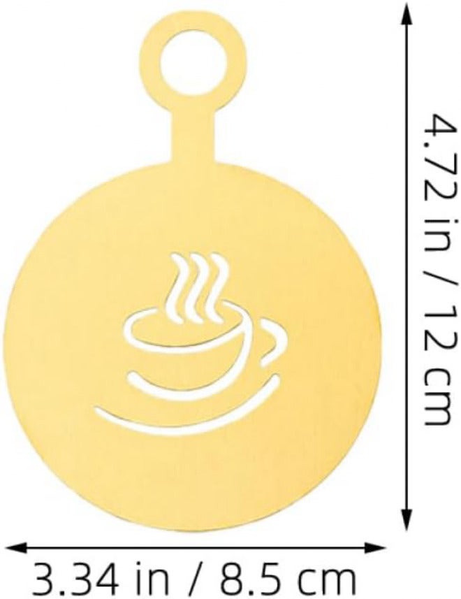 SHOWERORO 4pcs Stainless Steel Coffee Latte Art Stencils Set with Heart and Flower Designs, Reusable Small Baking and Oatmeal Decorating Tools for Cappuccino and Cookie Decoration - Image 2