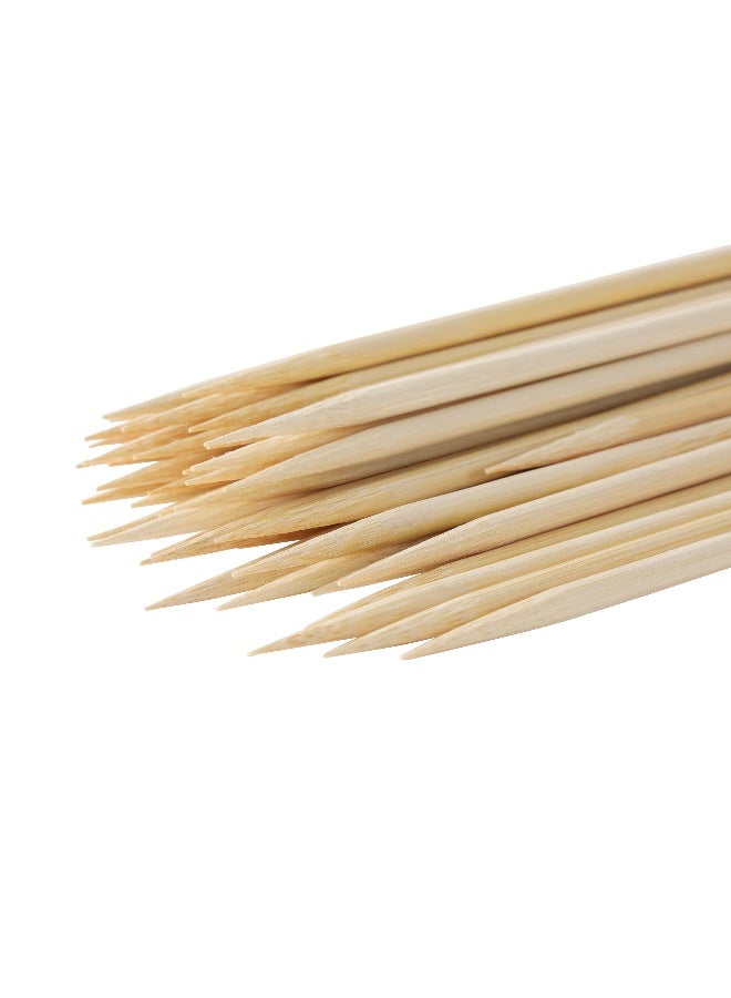 Royalford BBQ Round Skewers- RF11687| Bamboo Skewers Perfect for Indoor, Camping, Hiking and Other Outdoor Entertainment for Grilling Meat, Fish, Vegetables, Chicken, etc| Strong and Sturdy| Brown - Image 2
