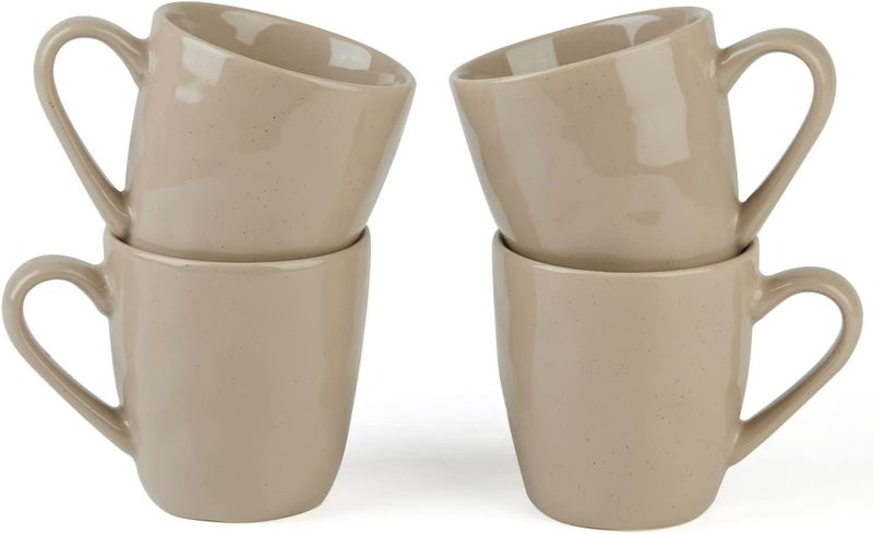famiware Mars 4 Pieces Coffee Mug Set - 14 oz Stoneware Mugs in Cinnamon Brown - Image 1