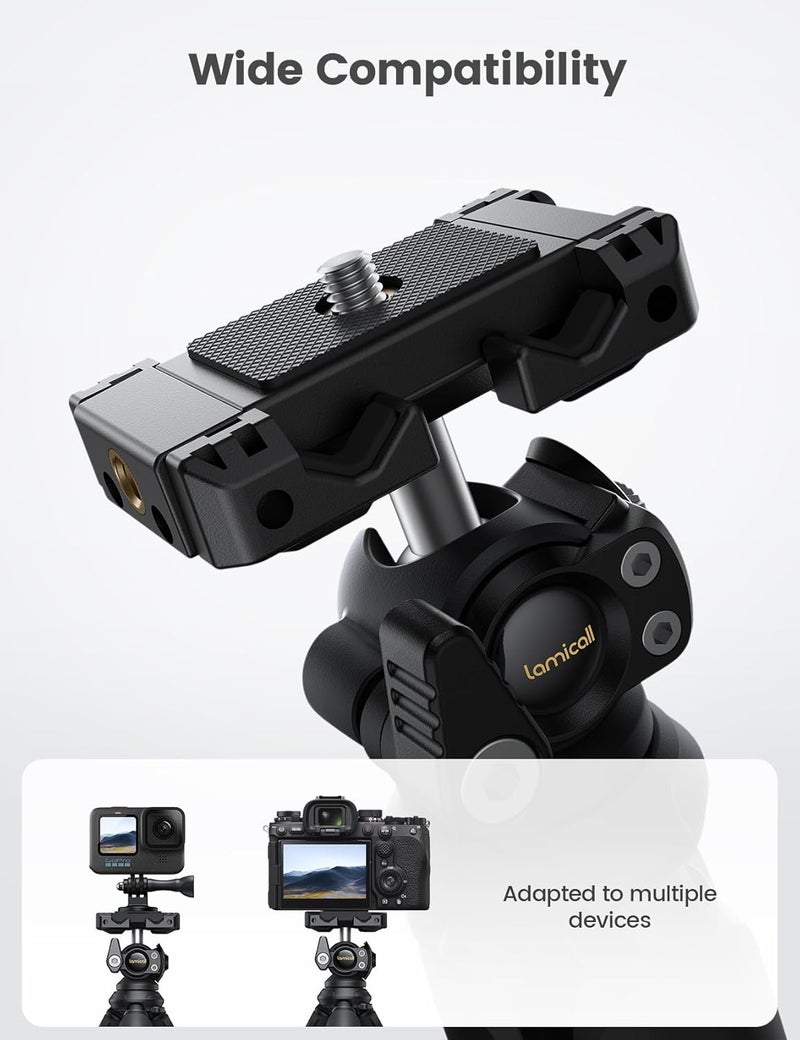 حامل هاتف مرن مع جهاز تحكم عن بُعد لاسلكي - 3 في 1 حامل متكامل لـ iPhone و GoPro والكاميرات الرقمية - Image 2