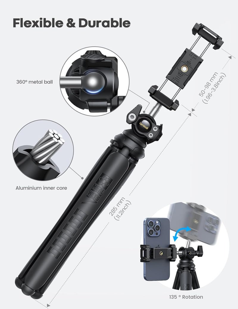 حامل هاتف مرن مع جهاز تحكم عن بُعد لاسلكي - 3 في 1 حامل متكامل لـ iPhone و GoPro والكاميرات الرقمية - Image 5