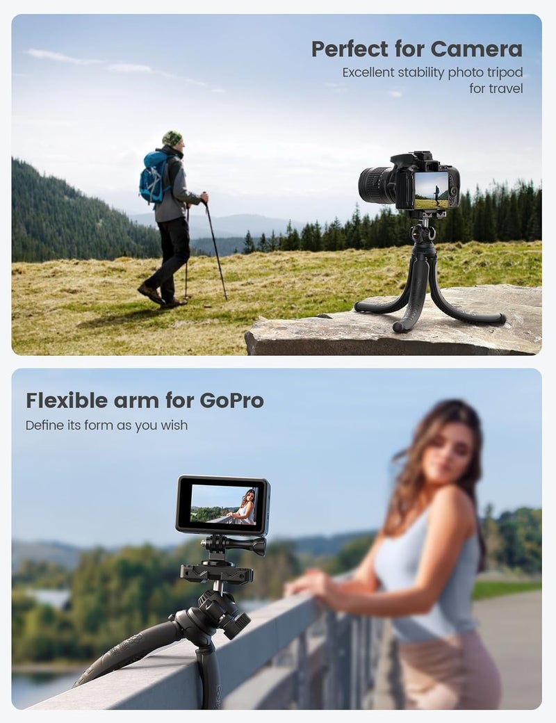 حامل هاتف مرن مع جهاز تحكم عن بُعد لاسلكي - 3 في 1 حامل متكامل لـ iPhone و GoPro والكاميرات الرقمية - Image 4