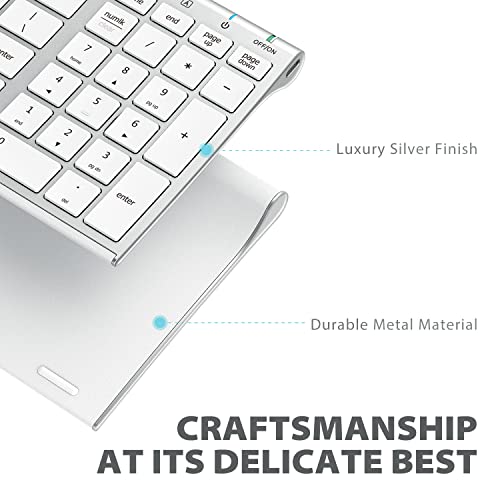 iClever Wireless Keyboard & Mouse Combo GK03-2.4G Portable Wireless Keyboard Mouse with Rechargeable Battery, Ergonomic Design, Full Size, Slim & Thin, Stable Connection, Adjustable DPI, Silver/White - Image 5