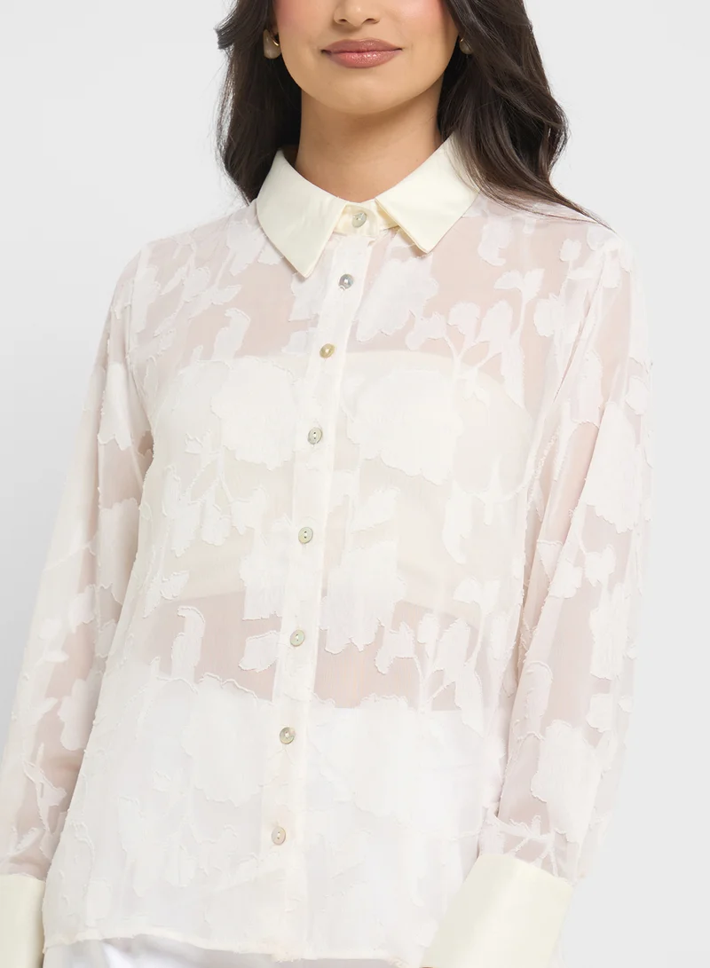 ELLA Floral Sheer Top
