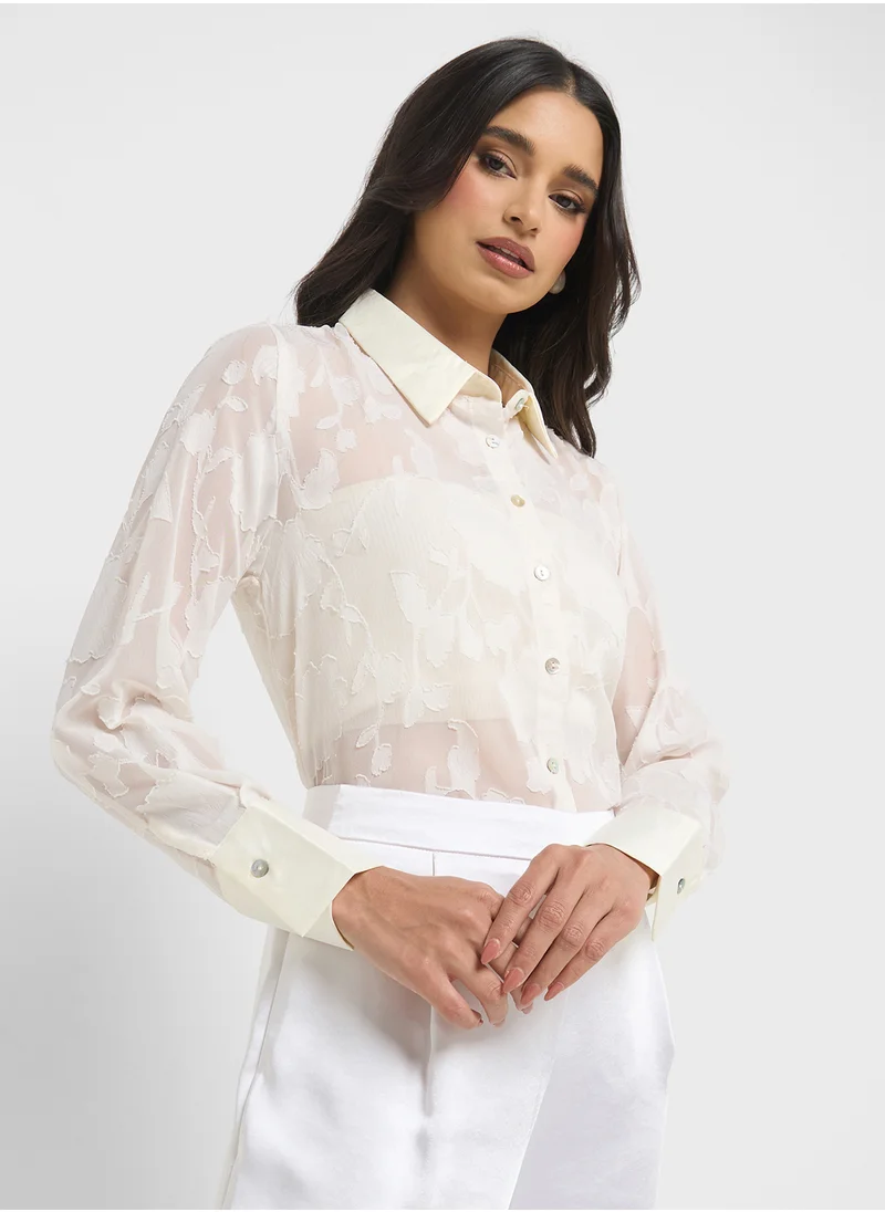 ايلا Floral Sheer Top