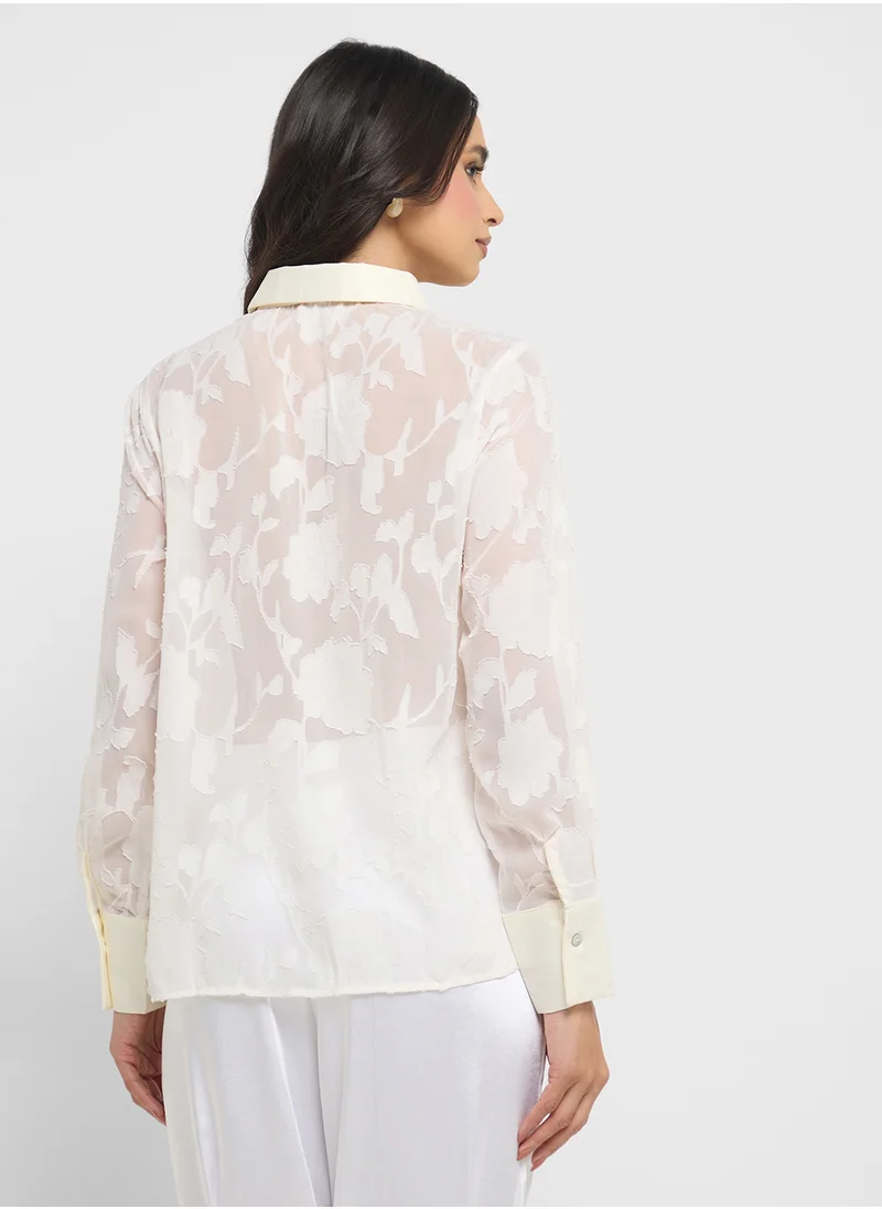 ايلا Floral Sheer Top