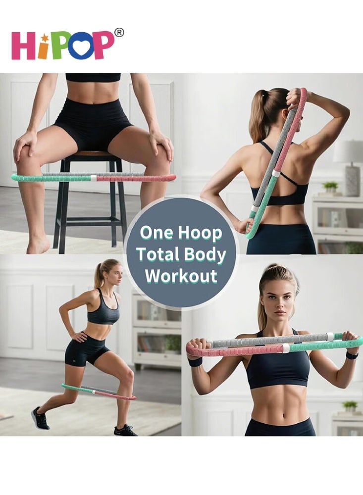 HIPOP Weighted Hula Hoop, Foldable Portable Hula Hoop, Spring Design No Waist Damage Burns Fat Shapes Waist, Weight Loss Exercise for Women Beginners Adults Kids, Home Travel Gym - Image 3
