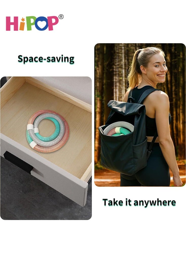 HIPOP Weighted Hula Hoop, Foldable Portable Hula Hoop, Spring Design No Waist Damage Burns Fat Shapes Waist, Weight Loss Exercise for Women Beginners Adults Kids, Home Travel Gym - Image 4