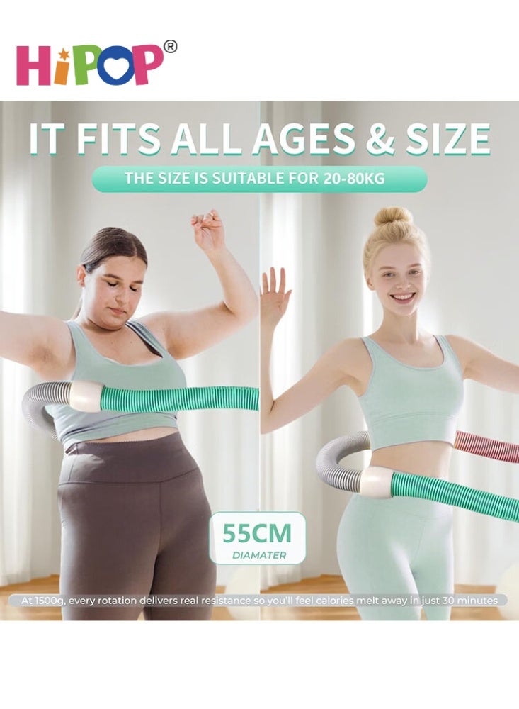 HIPOP Weighted Hula Hoop, Foldable Portable Hula Hoop, Spring Design No Waist Damage Burns Fat Shapes Waist, Weight Loss Exercise for Women Beginners Adults Kids, Home Travel Gym - Image 2