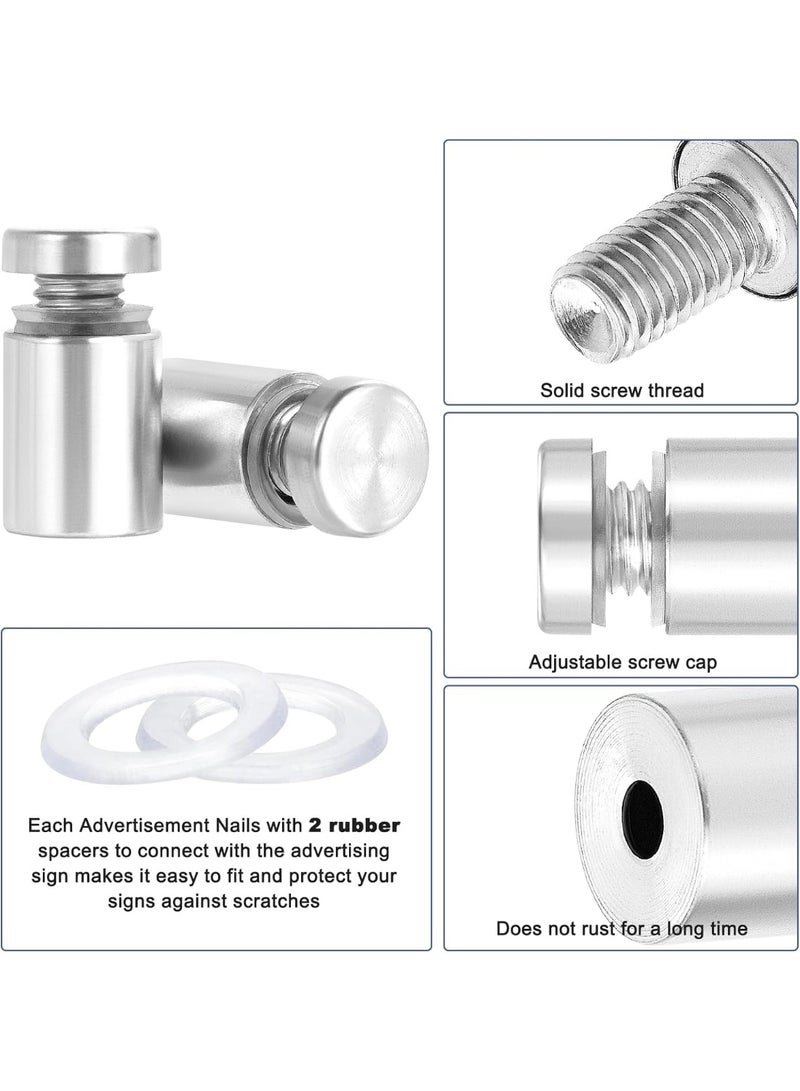 My Souq Store: Multipurpose Standoff Fixings Screws Kit | Heavy-Duty Wall Mount Holders for Acrylic Signs, Glass Panels, and Picture Frames(4pcs)(size 19x16mm) - Image 3