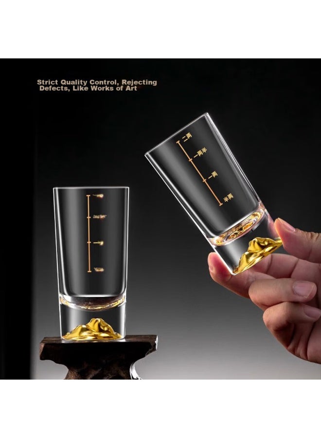 Pinyu Jinshan Two Liang White Liquor Glass With Scale Set, High-end Glass Wine Cups For Home Use, 100ml Decanter, Premium Bar Accessories - Image 2