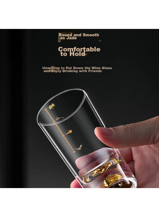 Pinyu Jinshan Two Liang White Liquor Glass With Scale Set, High-end Glass Wine Cups For Home Use, 100ml Decanter, Premium Bar Accessories - Image 3