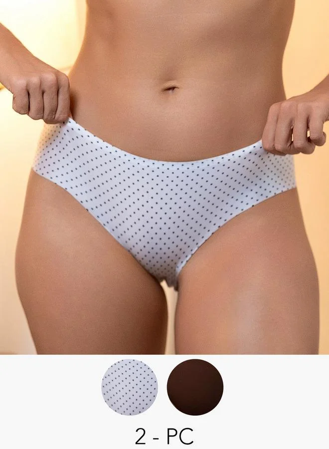 Aadaraya Aadaraya Hipster Briefs with Assorted Prints - Set of 2