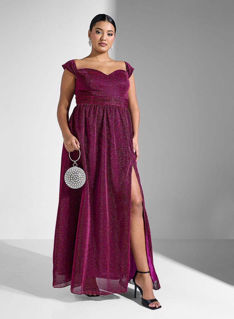 Ella Limited Curve Shimmering Sweetheart Dress - Image 4
