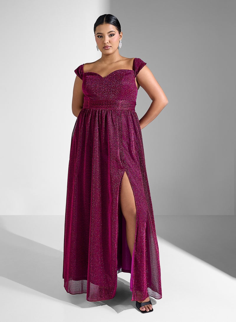 Ella Limited Curve Shimmering Sweetheart Dress - Image 1