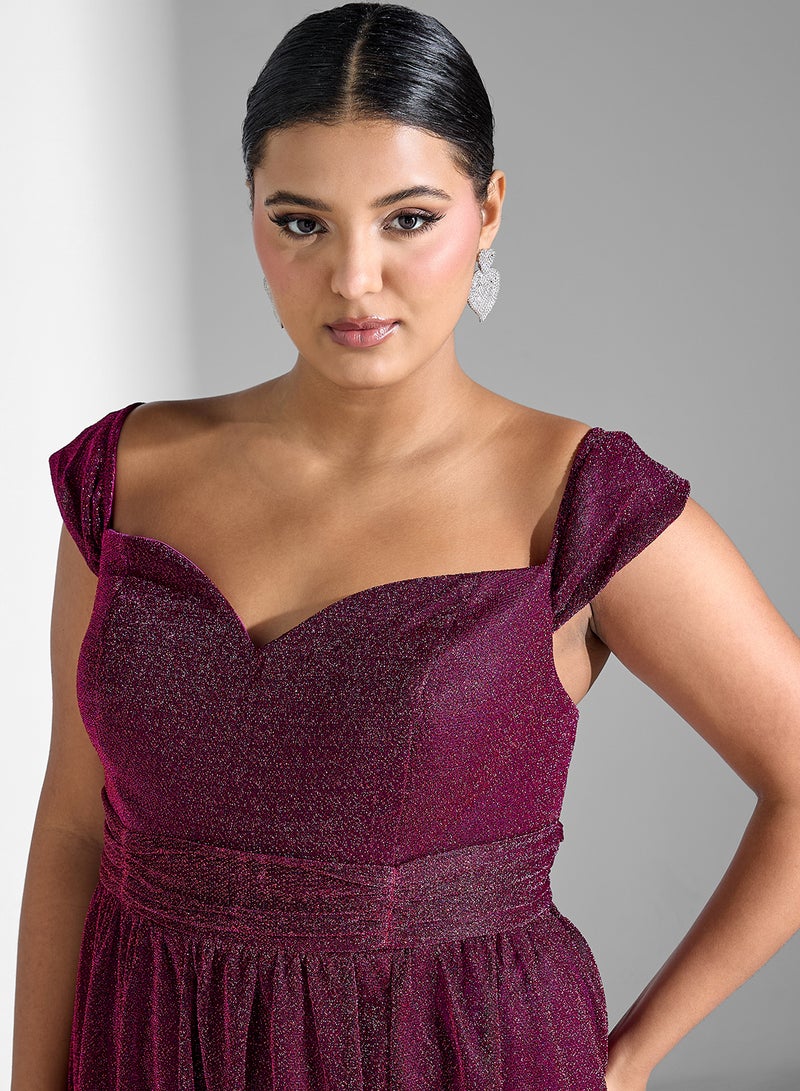 Ella Limited Curve Shimmering Sweetheart Dress - Image 3