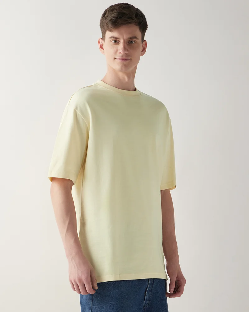 bewakoof Heavy Duty 1.0 Men's Off White Oversized T-shirt