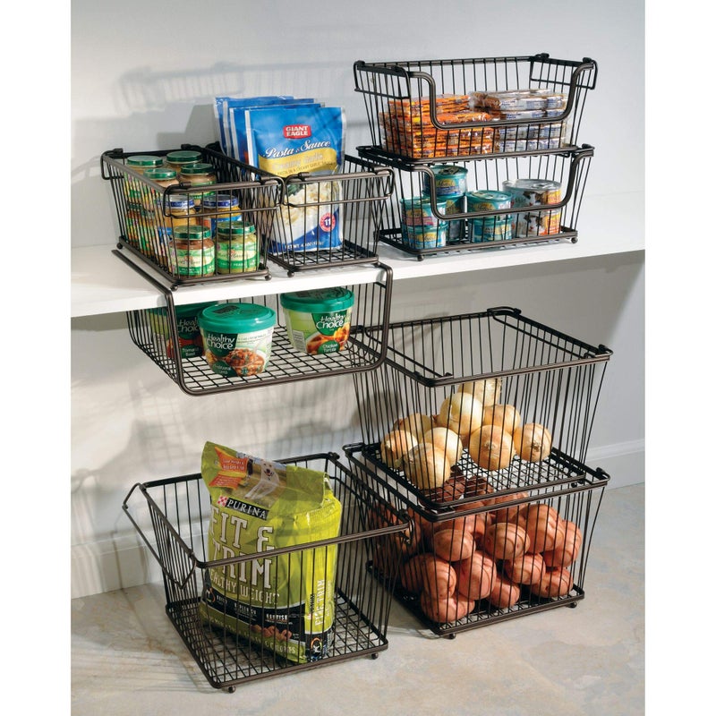 InterDesign iDesign York Metal Under Shelf Storage Basket Storage Organizer for Kitchen, Bathroom, Office, Bronze - Image 4