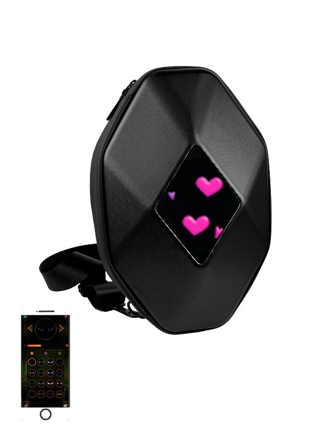OASIS DESERT LED Display Crossbody Bag Hard Shell LED Motorcycle Shoulder Bag Waterproof and Rain Resistant Solid Fall Resistant - Image 1