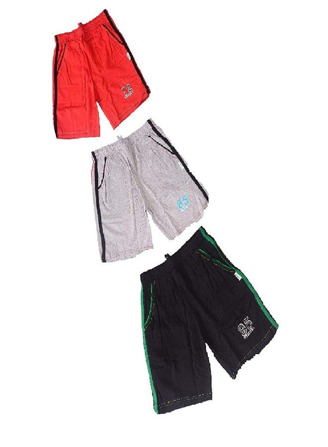 Niue شورتات عادية للأولاد من نيوي (عبوة من 3 قطع) (Niue/Cotn/kid/short-PO3/3-4yr_Multicolored_3-4 Years) - Image 1