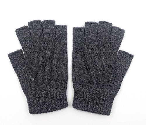 iMongol Pure Wool Women Men Unisex Half Fingers Fingerless Gloves Mittens, Outdoor Tactical Glove for Hunting & Hiking, Made in Inner Mongolian (Dark Grey) - Image 3