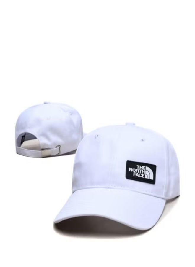 The North Face White Baseball Cap with Black Logo Patch