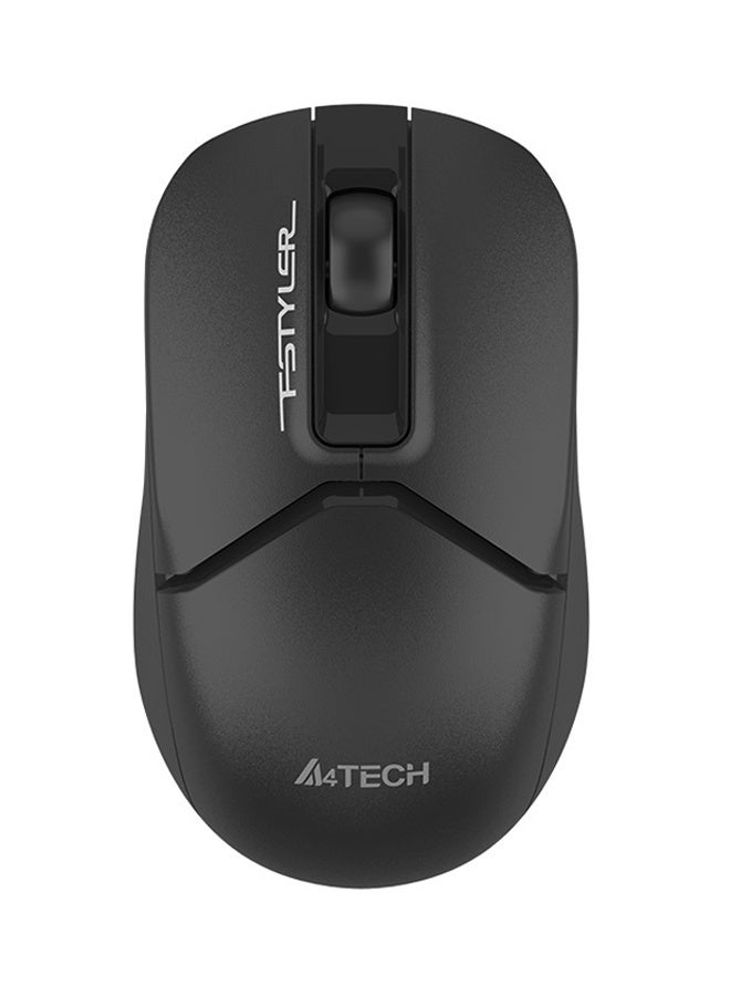 A4TECH FB12S Dual Mode Wireless/Bluetooth Mouse With Silent Click, 2.4 GHz with USB Nano Receiver, 12 Months Battery Life, 1200 DPI Optical Tracking, Auto Power Saving, Compatible with PC, Mac, Laptop & Android, Black - Image 1