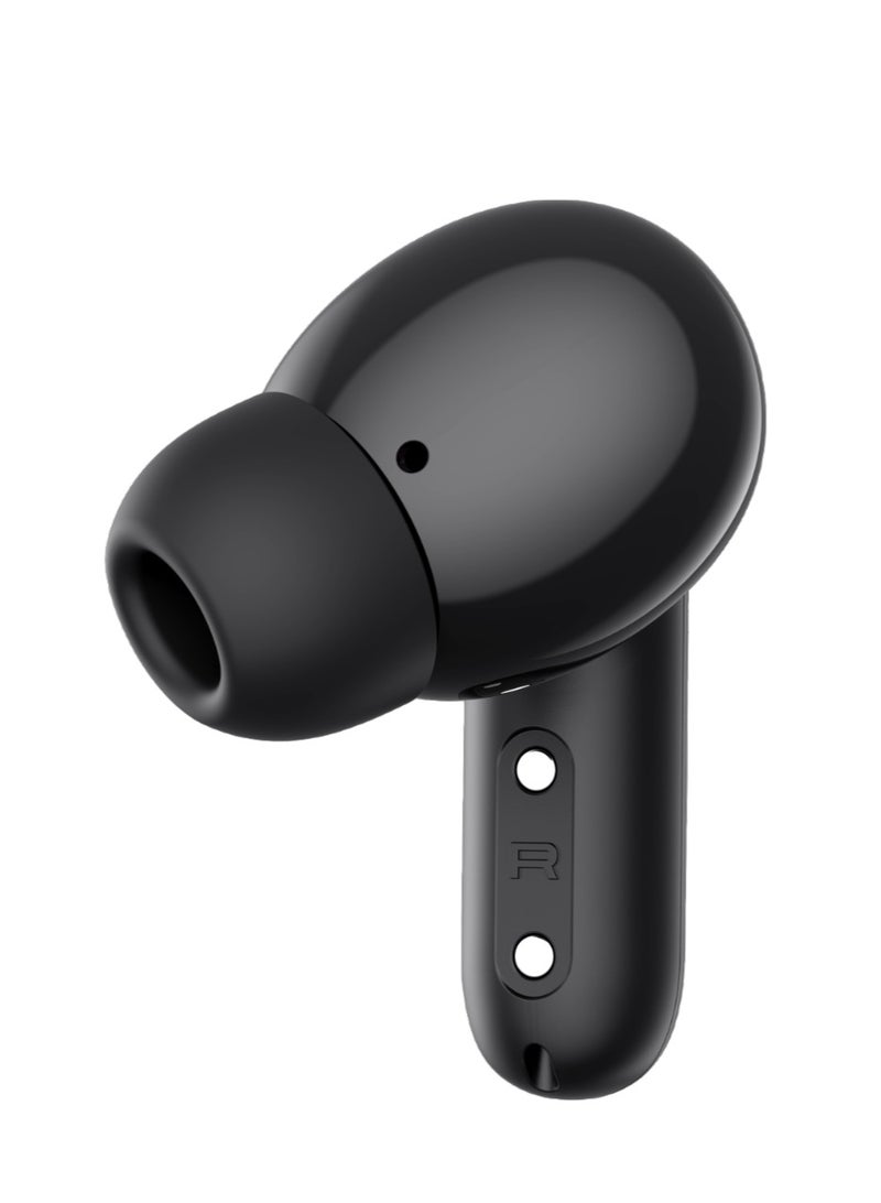 هافيت سماعات أذن لاسلكية TWS مع بلوتوث V5.3، وإلغاء الضوضاء البيئية بأربعة ميكروفونات، والتحكم باللمس، ووقت تشغيل يصل إلى 7 ساعات، وشحن من النوع C، وتصميم رياضي - متوافقة مع أجهزة iOS وAndroid للحصول على أقصى درجات الراحة وجودة الصوت الفائقة والمكالمات الواضحة أثناء التنقل - أسود - Image 2