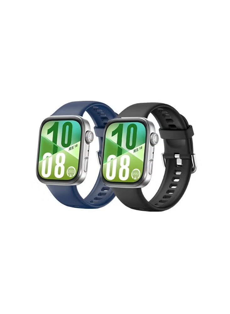 For Huawei Watch Fit4 Pro/Fit4/Fit3 Silicone Sport Band for Men/Women Blue/Black - Image 1