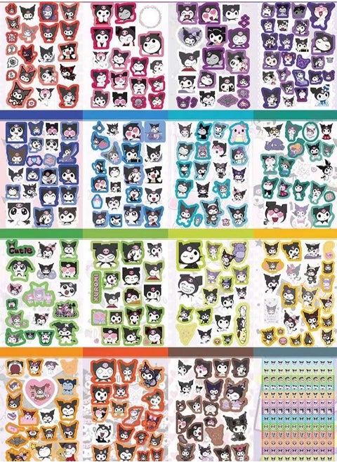 450 Pcs Sheets of Kuromi Cartoon Waterproof Stickers