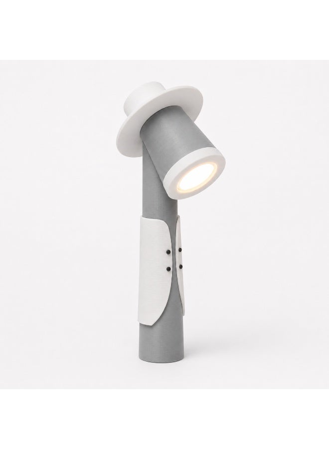 ناياتوبيا مصباح طاولة LED بتصميم شخصية أنيقة وقبعة، يعمل عبر USB بجهد 5 فولت، إضاءة دافئة 3000 كلفن، رمادي وأبيض، 28.2 سم - Image 5