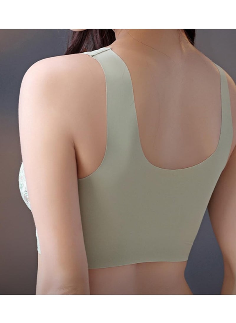 Excefore - Full Coverage Posture Correction Bra, Front-Close Wireless Push-Up Bra, No Wire Push-Up Chest Vest, Wireless Sports Bra, L (50-60 kg) - Image 1