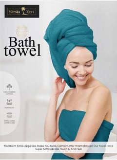 Siesta Zen Jumbo Bath Sheet 600GSM Hotel Spa Towel Extra Large 90x180cm (35x70 inches) Ultra Soft & highly Absorbent, Durable, Quick Dry Thick Super Soft Luxury Hotel Quality (Gift Pack)  - Image 3