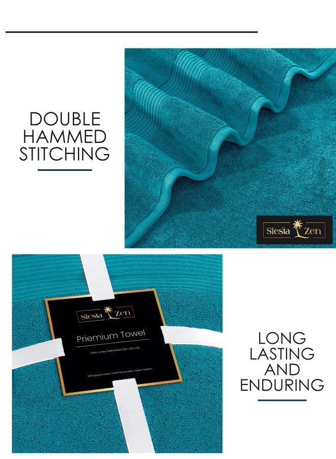 Siesta Zen Jumbo Bath Sheet 600GSM Hotel Spa Towel Extra Large 90x180cm (35x70 inches) Ultra Soft & highly Absorbent, Durable, Quick Dry Thick Super Soft Luxury Hotel Quality (Gift Pack)  - Image 5