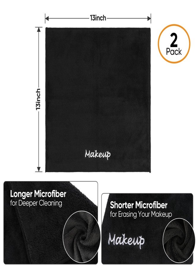 UNIMADE Makeup Remover Cloth, 2 Pack Black Facial Wash Cloths, Soft Coral Fleece Microfiber Towel for Face, Hand, and Bathroom(13" x 13") - Image 4